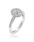 ფოტო #2 პროდუქტის Suzy Levian Sterling Silver Cubic Zirconia Oval Cut Halo Engagement Ring