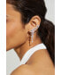 Silver-Tone Cubic Zirconia Flower Climber Drop Earrings, Created for Macy's