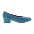 David Tate Proud Womens Blue Wide Nubuck Slip On Pumps Heels Shoes 6.5