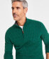 Фото #4 товара Men's Cable Knit Quarter-Zip Cotton Sweater, Created for Macy's