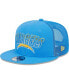 Фото #1 товара Men's Powder Blue Los Angeles Chargers Grade Trucker 9FIFTY Snapback Hat