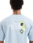 Фото #2 товара The North Face Expedition Stickers backprint oversized t-shirt in light blue exclusive to ASOS