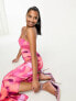 Фото #2 товара Vila Petite cami midaxi dress in pink abstract print