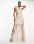 Фото #2 товара Miss Selfridge Premium embellished floral maxi dress in pink