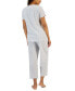 Фото #3 товара Пижама Charter Club женская из хлопка с принтом и обрезанные штаны, 2 шт., Macy's.