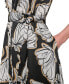 ფოტო #4 პროდუქტის Women's Printed Button-Front Tie-Waist Dress