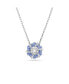 ფოტო #1 პროდუქტის Flower, Blue, Rhodium Plated Idyllia Pendant Necklace