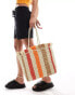 My Accessories stripe straw bag