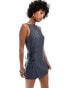 Фото #1 товара COLLUSION 00s skort wrap playsuit in grey