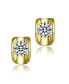 ფოტო #1 პროდუქტის Sterling Silver Cubic Zirconia Shield Earrings