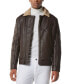 ფოტო #1 პროდუქტის Men's Maxton Asymmetrical Moto Jacket with Faux-Shearling Collar