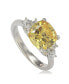 ფოტო #1 პროდუქტის Suzy Levian Sterling Silver Yellow Cubic Zirconia Engagement Ring