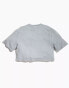 ASOS DESIGN PRIDE genderless oversized cropped studded t-shirt in grey with chest print grau, M - фото #3