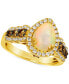 ფოტო #1 პროდუქტის Neopolitan Opal (1 ct. t.w.) & Diamond (3/4 ct. t.w.) Pear Halo Ring in 14k Gold