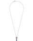 Фото #3 товара Macy's multi-Gemstone (1-1/2 ct. t.w.) & Diamond (1/20 ct. t.w.) 18" Pendant Necklace in Sterling Silver