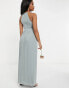 Фото #4 товара TFNC Petite bridesmaid pleated wrap detail maxi dress in sage