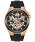 ფოტო #1 პროდუქტის Men's Automatic Black Silicone Strap Watch 46mm 98A177