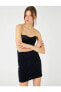 Фото #2 товара Вечернее платье Koton Кадифе миникубатураелбисе c плечевым поясом и корсетом