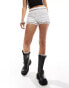 Фото #4 товара ASOS DESIGN shirred micro shorts with lace trim in off white