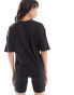 Noisy May oversize ribbed t-shirt co-ord in black