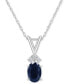 ფოტო #2 პროდუქტის Sapphire (1 ct. t.w.) & Diamond Accent 18" Pendant Necklace in 14k White Gold (Also in Ruby)