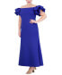 Plus Size Off-The-Shoulder Ruffle-Sleeve Gown Синий, 18W - фото #3