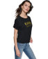 ფოტო #1 პროდუქტის Women's Metallic-Logo Ruched-Sleeve T-Shirt