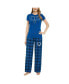 Фото #1 товара Women's Royal, Black Indianapolis Colts Arctic T-shirt and Flannel Pants Sleep Set