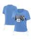 ფოტო #1 პროდუქტის Women's Carolina Blue North Carolina Tar Heels Side Lace-Up Modest Crop T-shirt