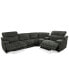 Фото #2 товара Sebaston 5-Pc. Fabric Sectional with 3 Power Motion Recliners and 1 USB Console, Created for Macy's