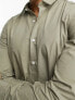 Фото #3 товара New Look long sleeve poplin shirt in light khaki