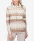 ფოტო #5 პროდუქტის Women's St.Moritz Pointelle Stripe Cowl Neck Sweatshirt
