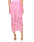 ფოტო #2 პროდუქტის Women's Lace Button-Detail Midi Skirt