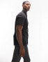 Фото #3 товара Topman short sleeve formal slim fit shirt in black