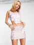 Фото #1 товара Reclaimed Vintage low rise mini skirt in pink jaquard