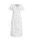 Фото #3 товара Women's Linen Sweetheart Button Front Midi Dress