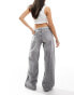 Bershka high waisted wide leg jeans in grey wash