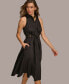 Women's Sleeveless Cotton Fit & Flare Shirtdress