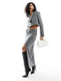 Фото #1 товара Pretty Lavish cropped tailored blazer co-ord in grey melange