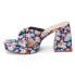 COCONUTS by Matisse Esme Floral Block Heels Womens Blue Casual Sandals ESME-586