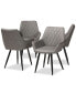 Фото #1 товара Astrid Mid-Century Contemporary Faux Leather Upholstered and Metal 4 Piece Dining Chair Set