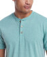 Фото #3 товара Men's Short Sleeve Melange Henley Shirt