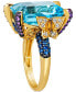 ფოტო #4 პროდუქტის Crazy Collection® Multi-Gemstone (12-7/8 ct. t.w.) & Vanilla Diamond (1/5 ct. t.w.) Statement Ring in 14k Gold