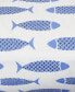 Woodblock Fish Cotton Percale 3-Piece Sheet Set, Twin XL