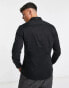 Фото #2 товара ASOS DESIGN slim fit sateen shirt in black