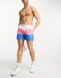 ellesse Vespore swim shorts in pink and blue stripe