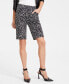 Фото #1 товара Women's Printed High-Rise Pull-On Bermuda Shorts, Created for Macy's