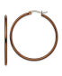 ფოტო #1 პროდუქტის Stainless Steel Polished Brown plated Hoop Earrings