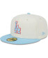 Фото #2 товара Men's White, Light Blue Los Angeles Dodgers Spring Color Two-Tone 59FIFTY Fitted Hat