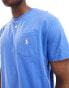 Polo Ralph Lauren icon logo pocket t-shirt classic oversized fit in mid blue